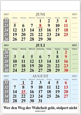 Original Leitspruch-3-Monatskalender 2026 - Versand ab Oktober