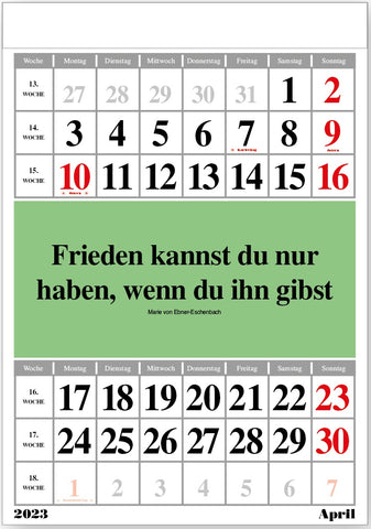 Original Leitspruch-Monatskalender 2026 - Versand ab Oktober